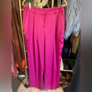 NWT Rachel Zoe Satin Hot Pink Barbie Core Trousers sz 8